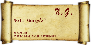 Noll Gergő névjegykártya